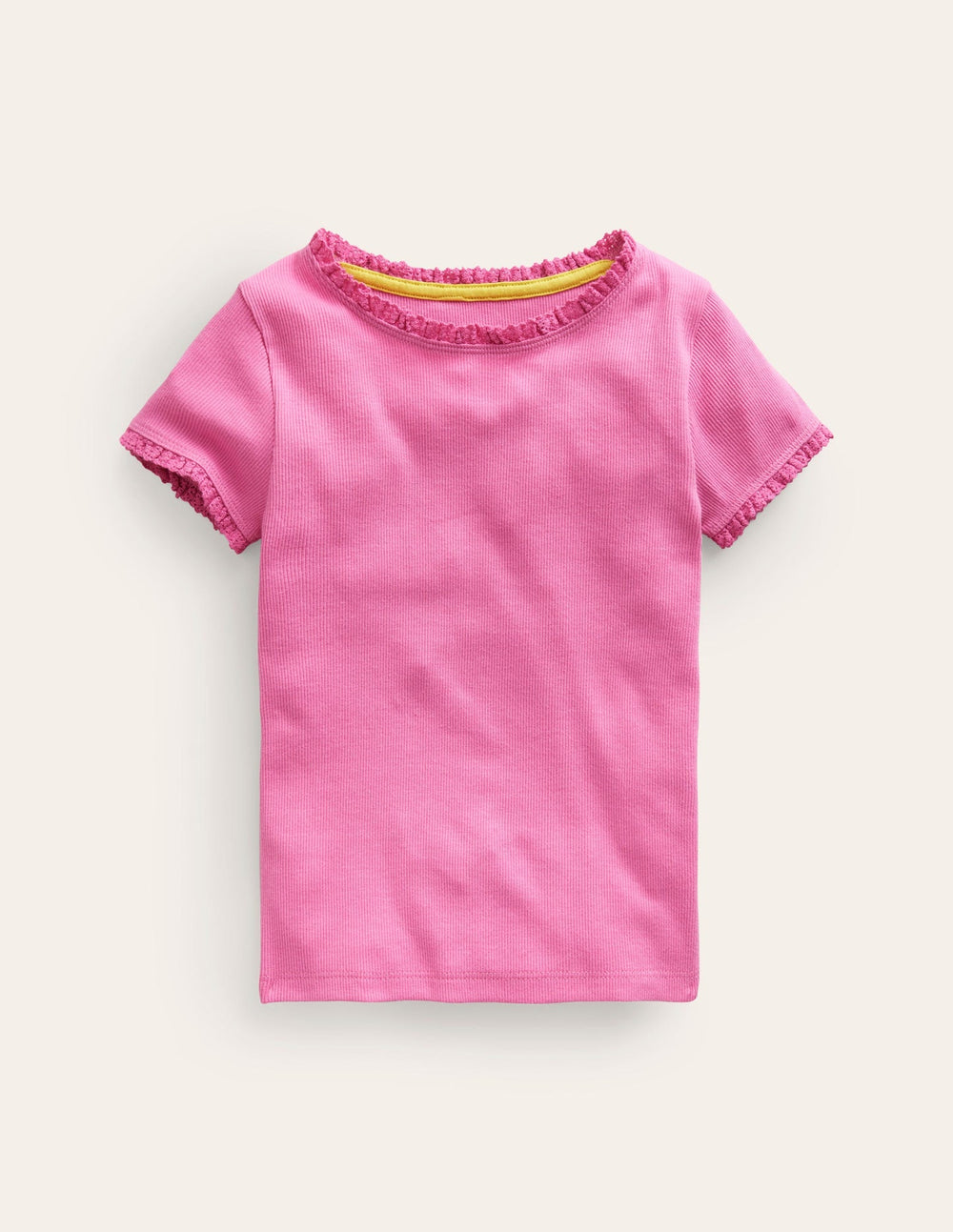 Boden Ribbed Short Sleeve T-shirt - Strawberry Ice