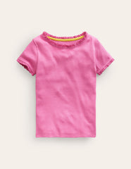 Boden Ribbed Short Sleeve T-shirt - Strawberry Ice