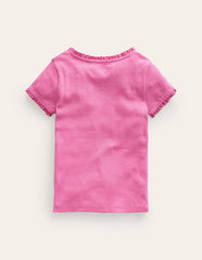 Boden Ribbed Short Sleeve T-shirt - Strawberry Ice