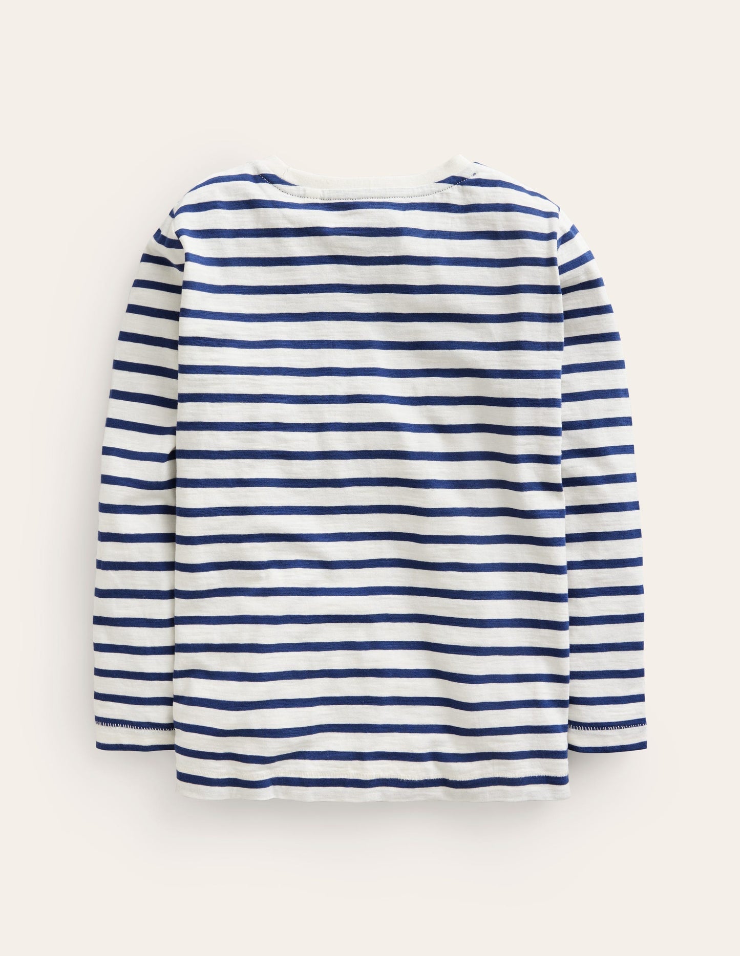 Boden Everyday Long Sleeve T-shirt - Soft Ivory/ College Navy