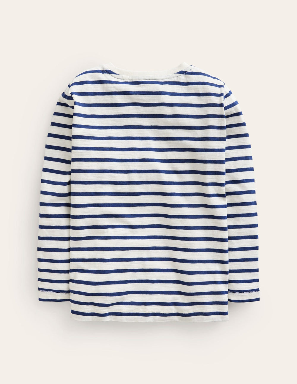 Boden Everyday Long Sleeve T-shirt - Soft Ivory/ College Navy