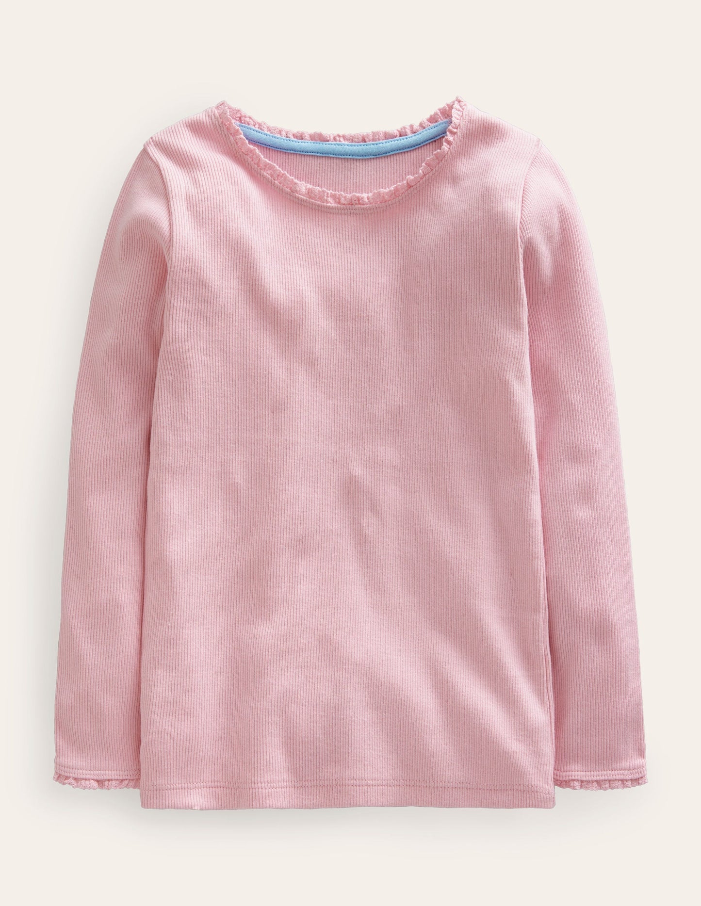 Boden Ribbed Long Sleeve T-shirt - French Pink