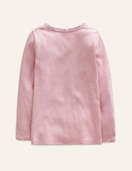 Boden Ribbed Long Sleeve T-shirt - French Pink