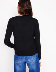 Boden Eva Cashmere V - Neck Sweater - Black