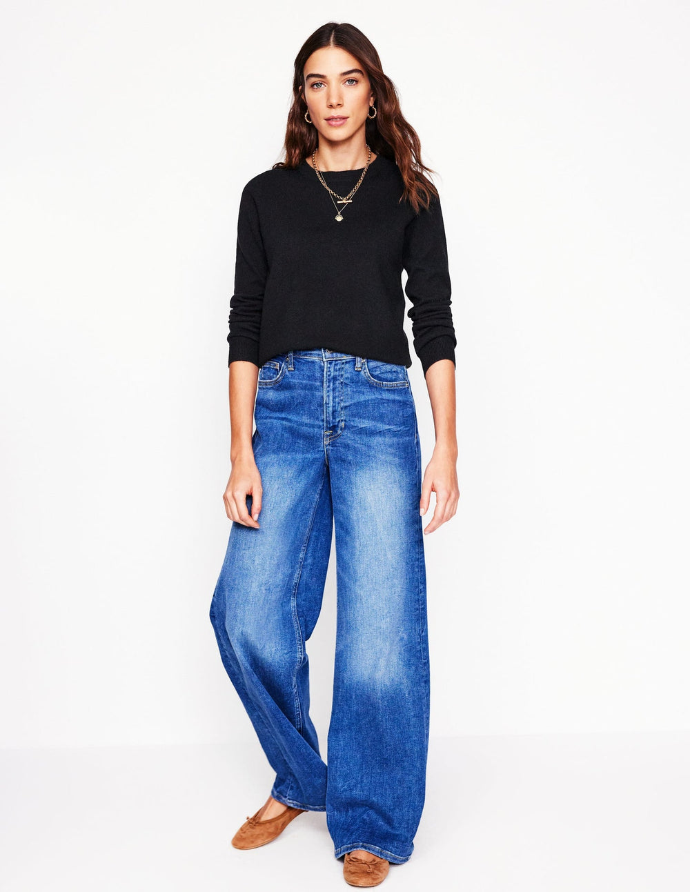 Boden Eva Cashmere V - Neck Sweater - Black