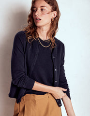 Boden Eva Cashmere Crew Cardigan - Navy