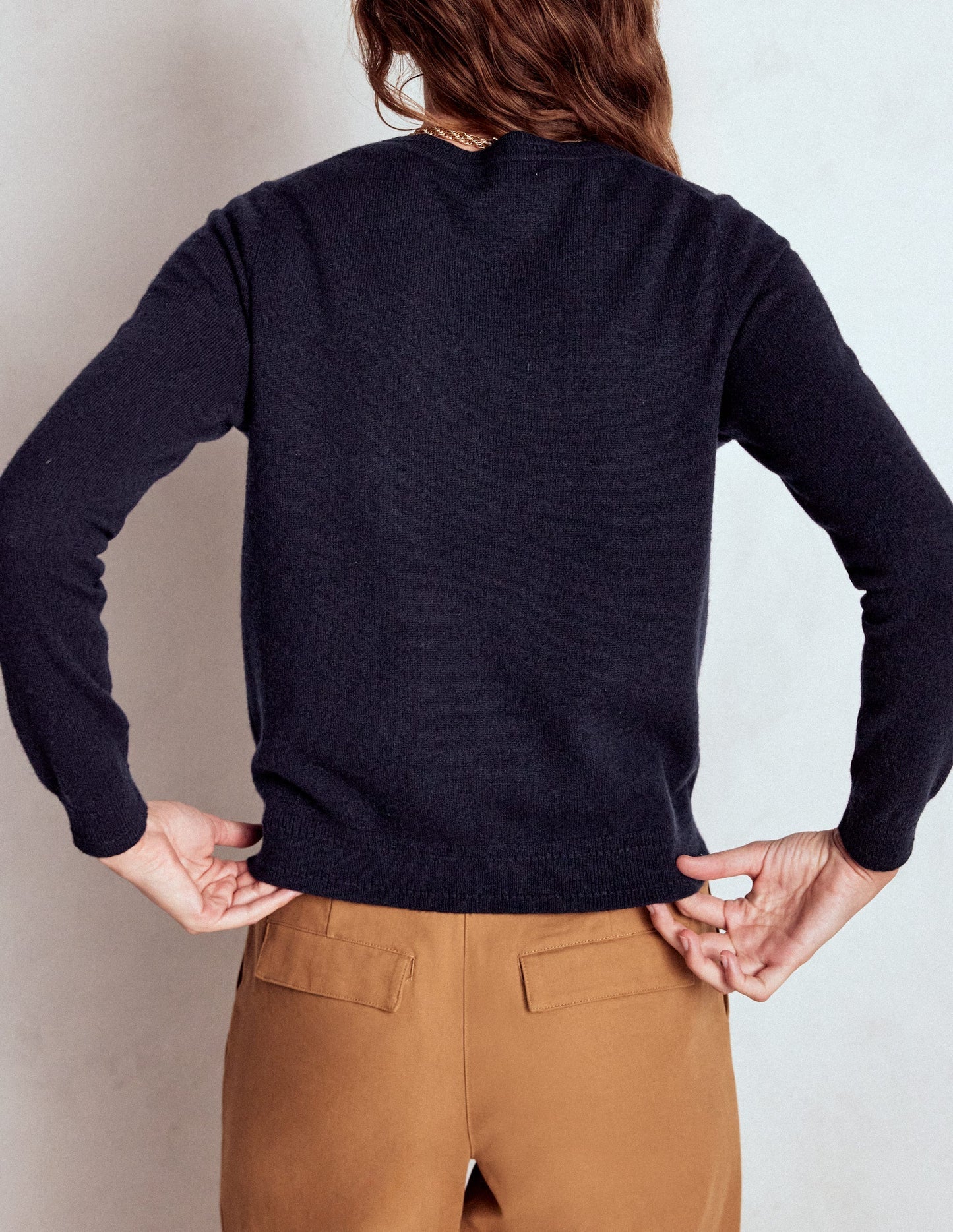Boden Eva Cashmere Crew Cardigan - Navy
