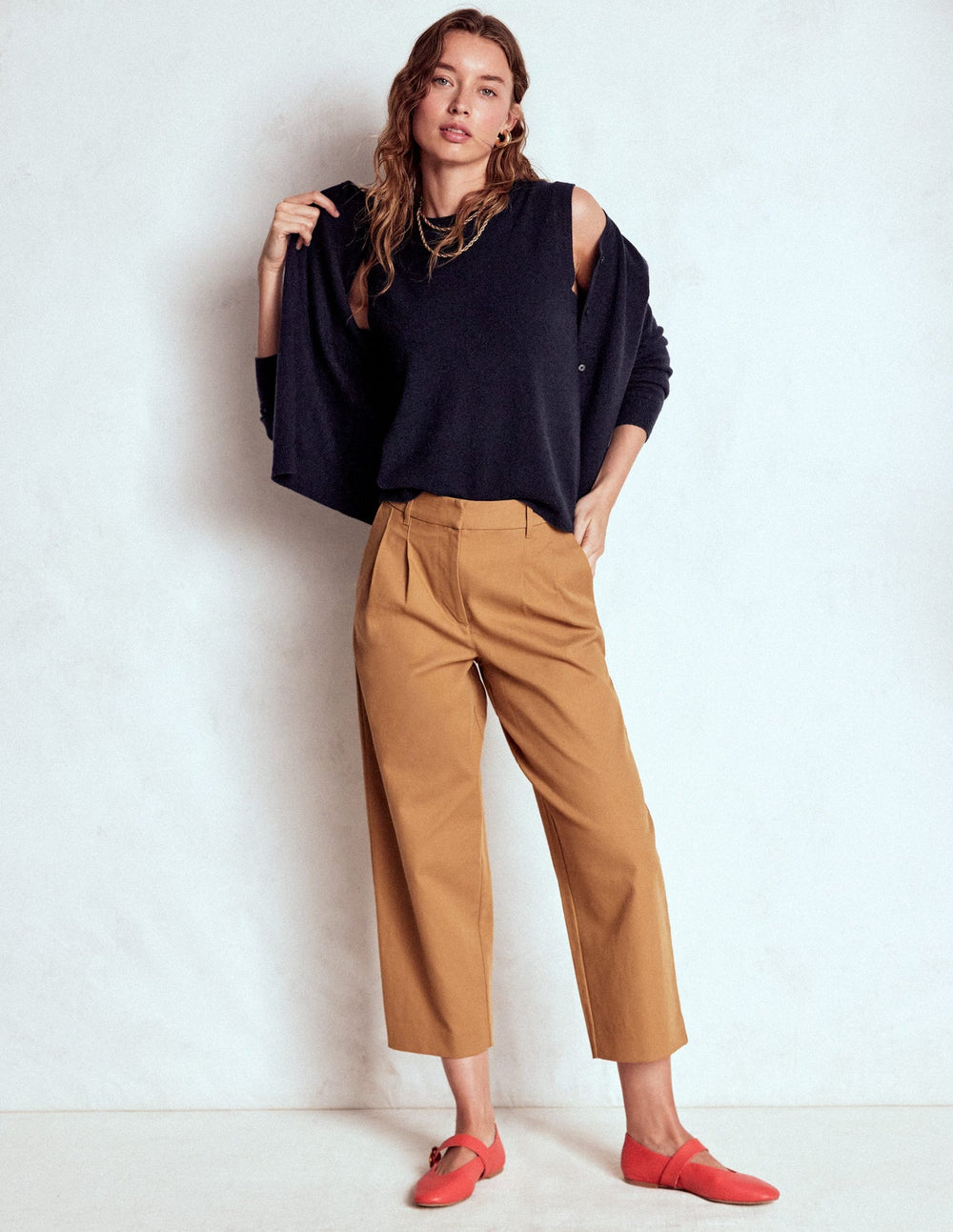Boden Eva Cashmere Crew Cardigan - Navy