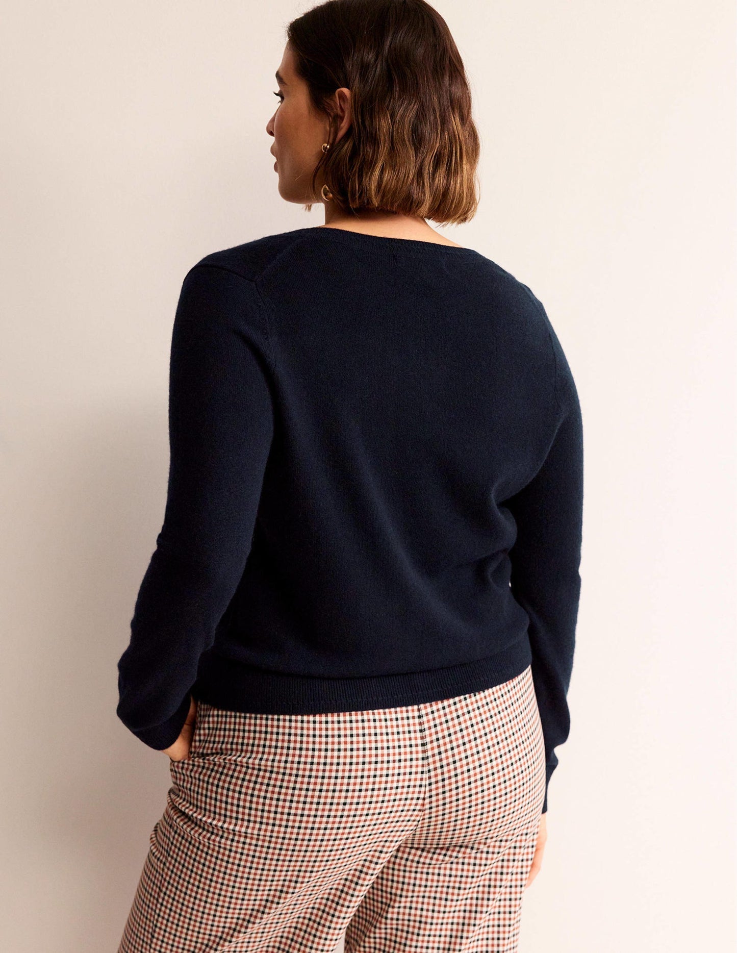 Boden Eva Cashmere Crew Cardigan - Navy