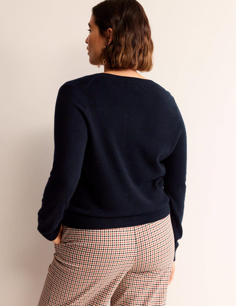 Boden Eva Cashmere Crew Cardigan - Navy