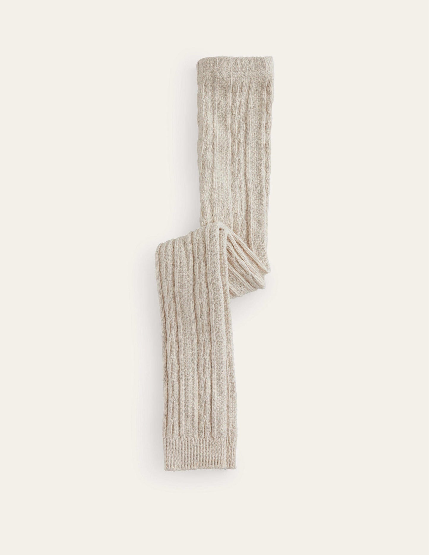 Boden Cable Footless Tights - Oatmeal Marl