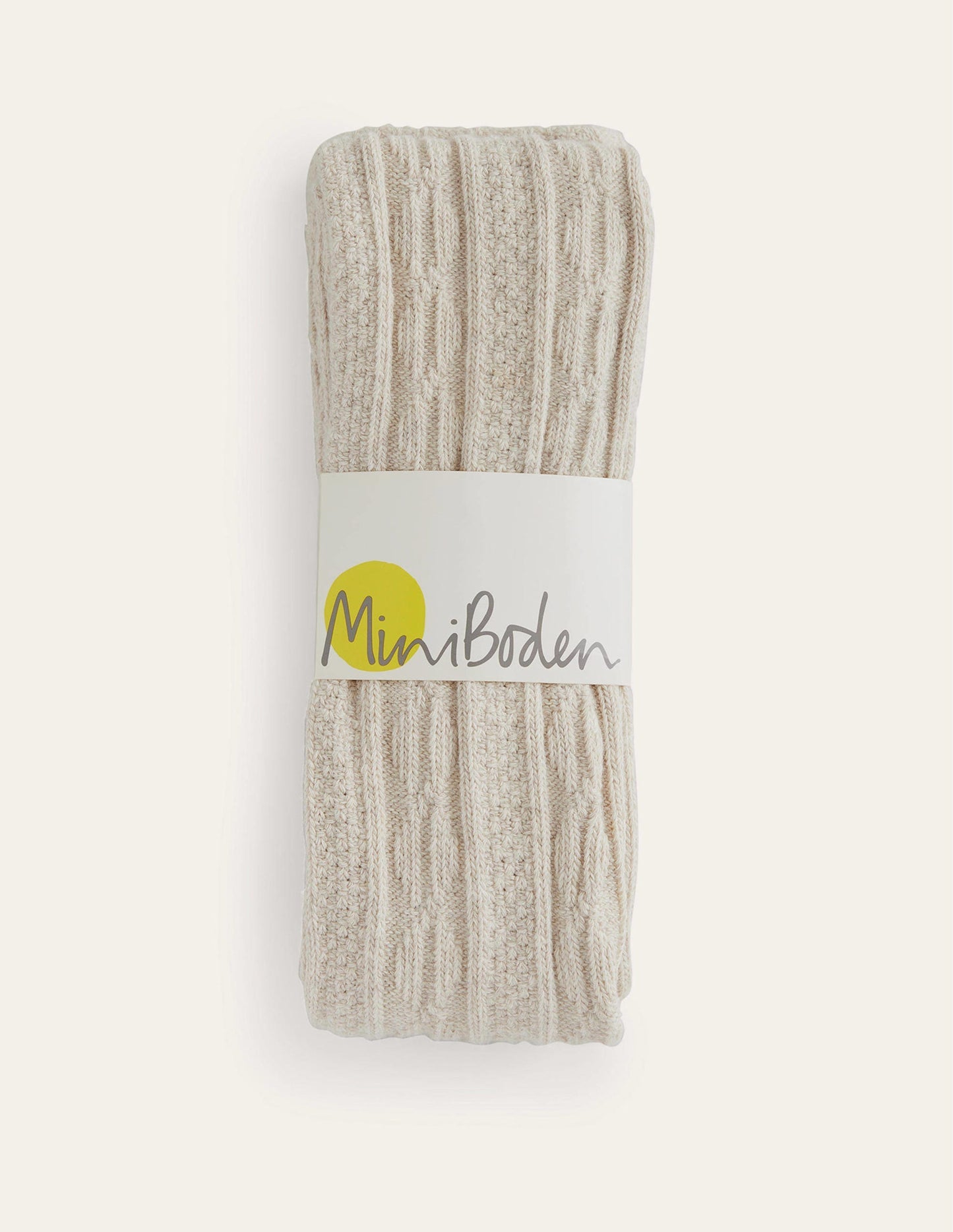 Boden Cable Footless Tights - Oatmeal Marl