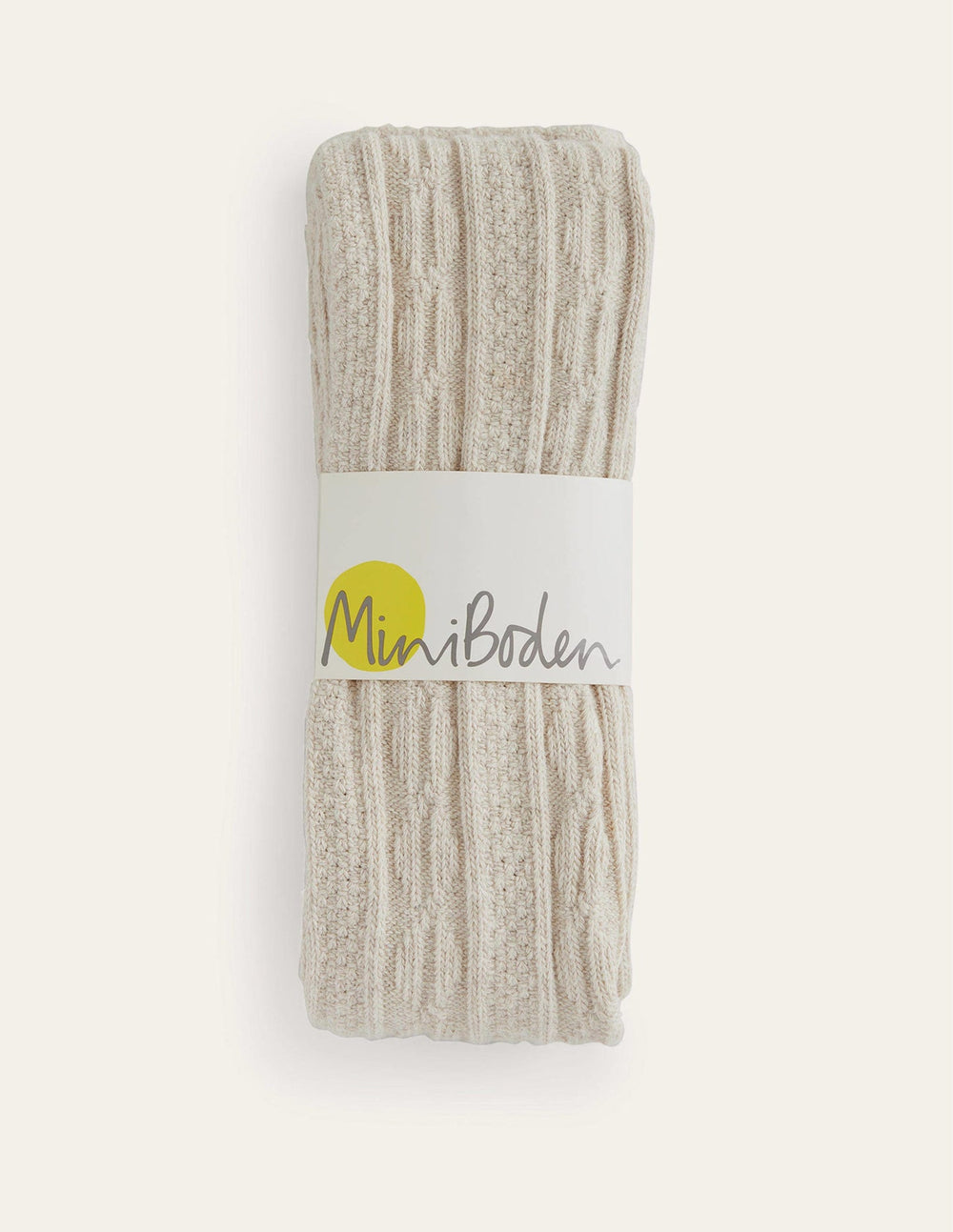 Boden Cable Footless Tights - Oatmeal Marl