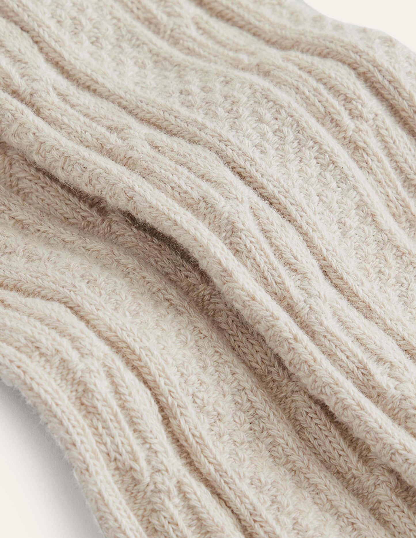Boden Cable Footless Tights - Oatmeal Marl