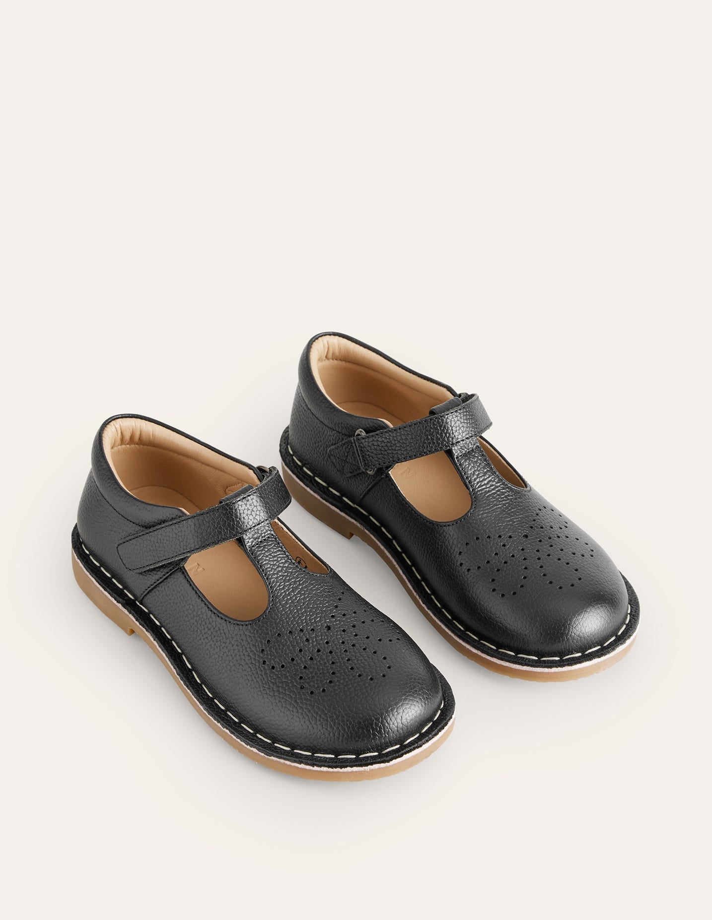 Boden Leather T - bar Flats - Black