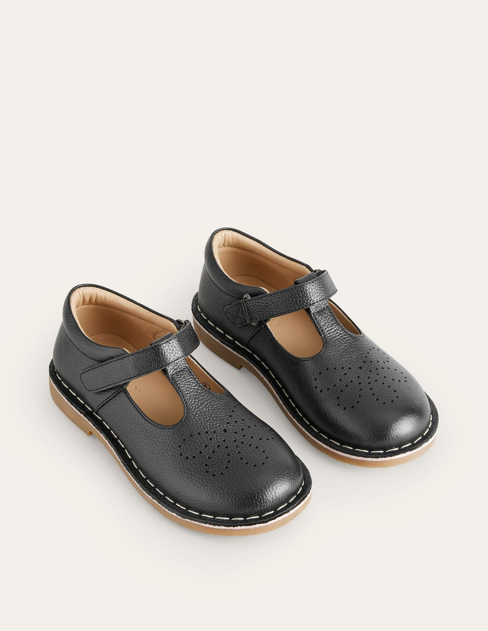 Boden Leather T - bar Flats - Black