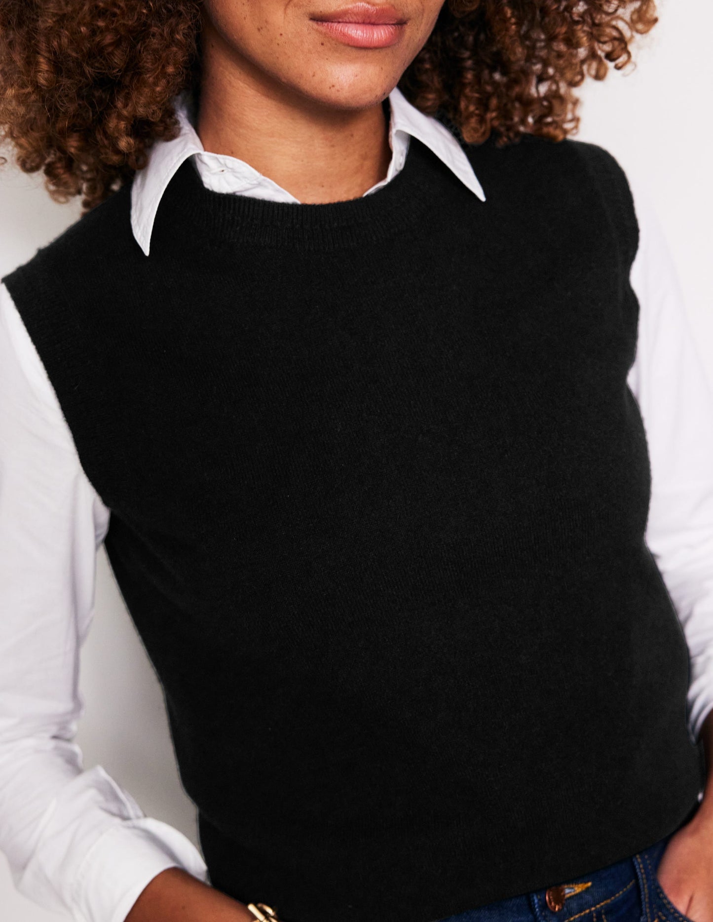 Boden Eva Cashmere Vest - Black