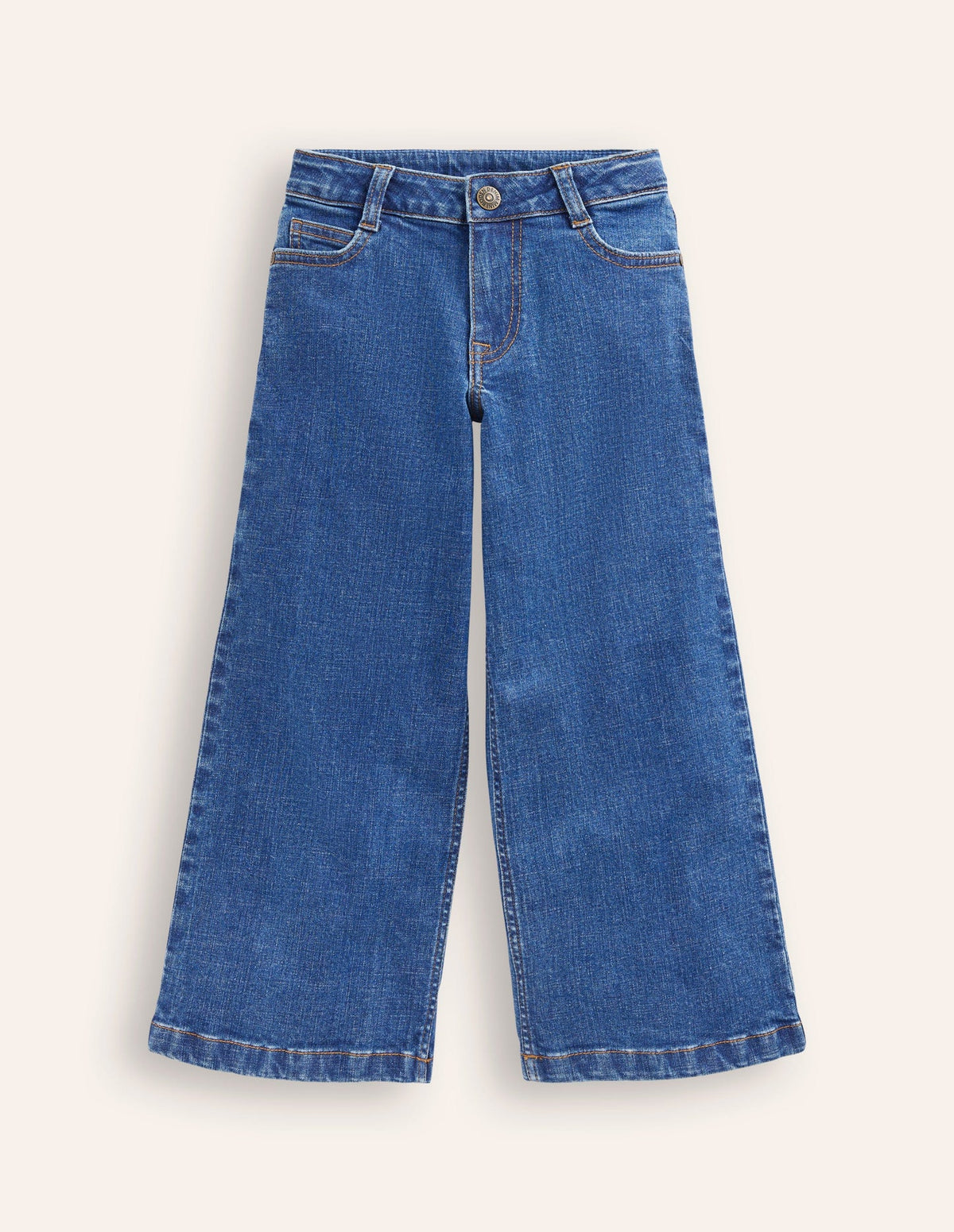 Boden Wide Leg Pants - Mid Vintage Blue