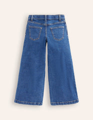 Boden Wide Leg Pants - Mid Vintage Blue