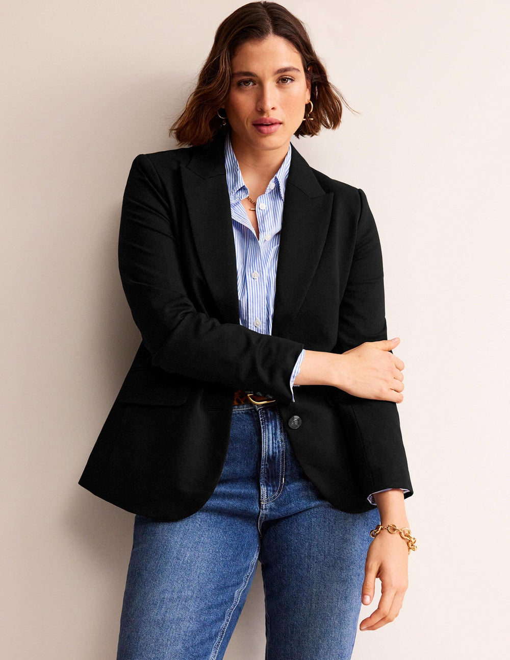 Boden Marylebone Ponte Blazer - Black