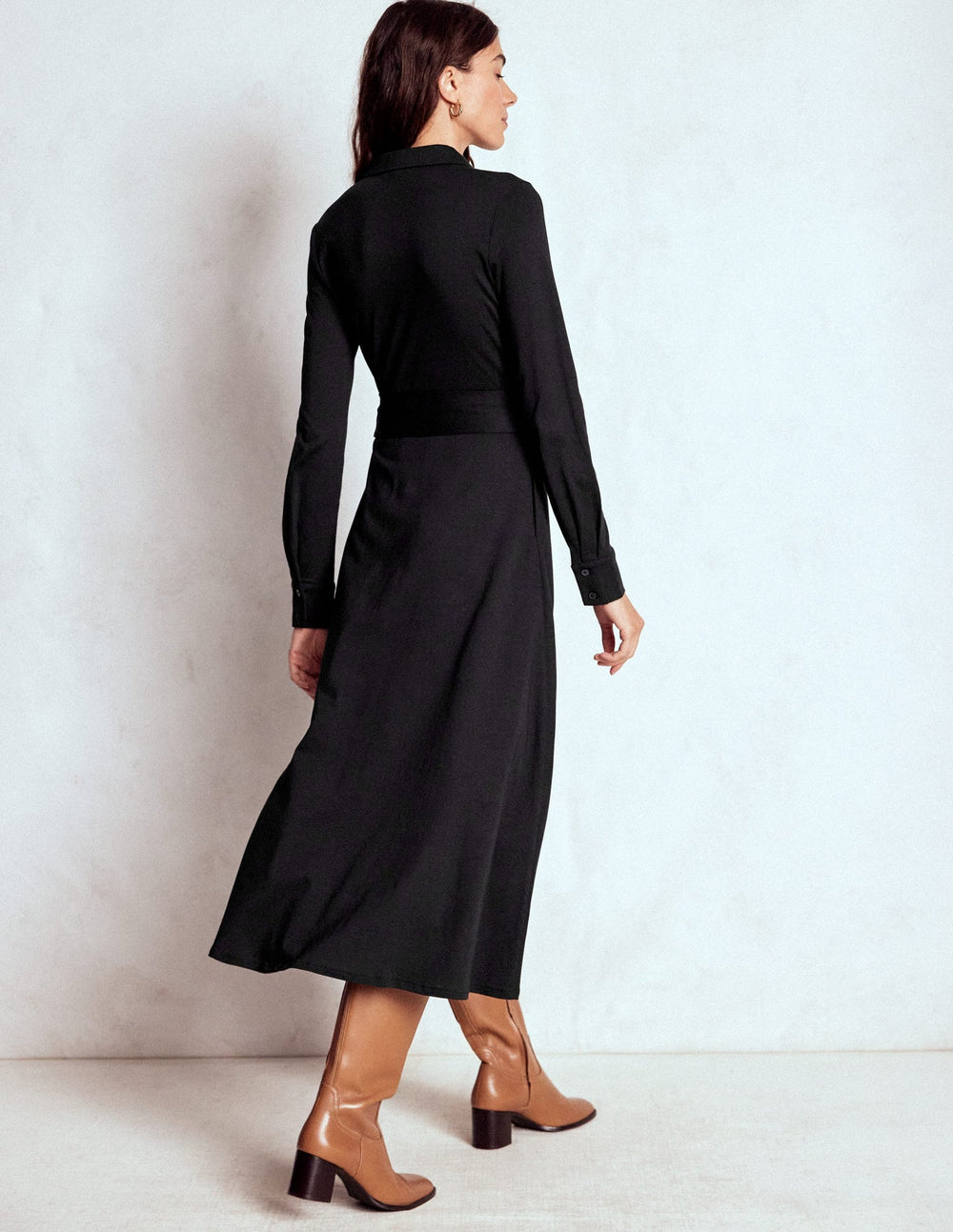 Boden Marcia Jersey Shirt Dress - Black