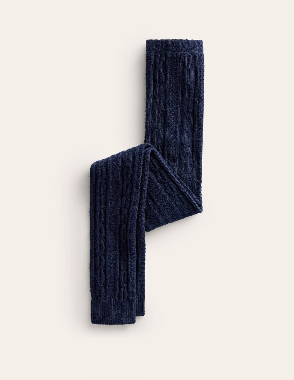 Boden Cable Footless Tights - College Navy