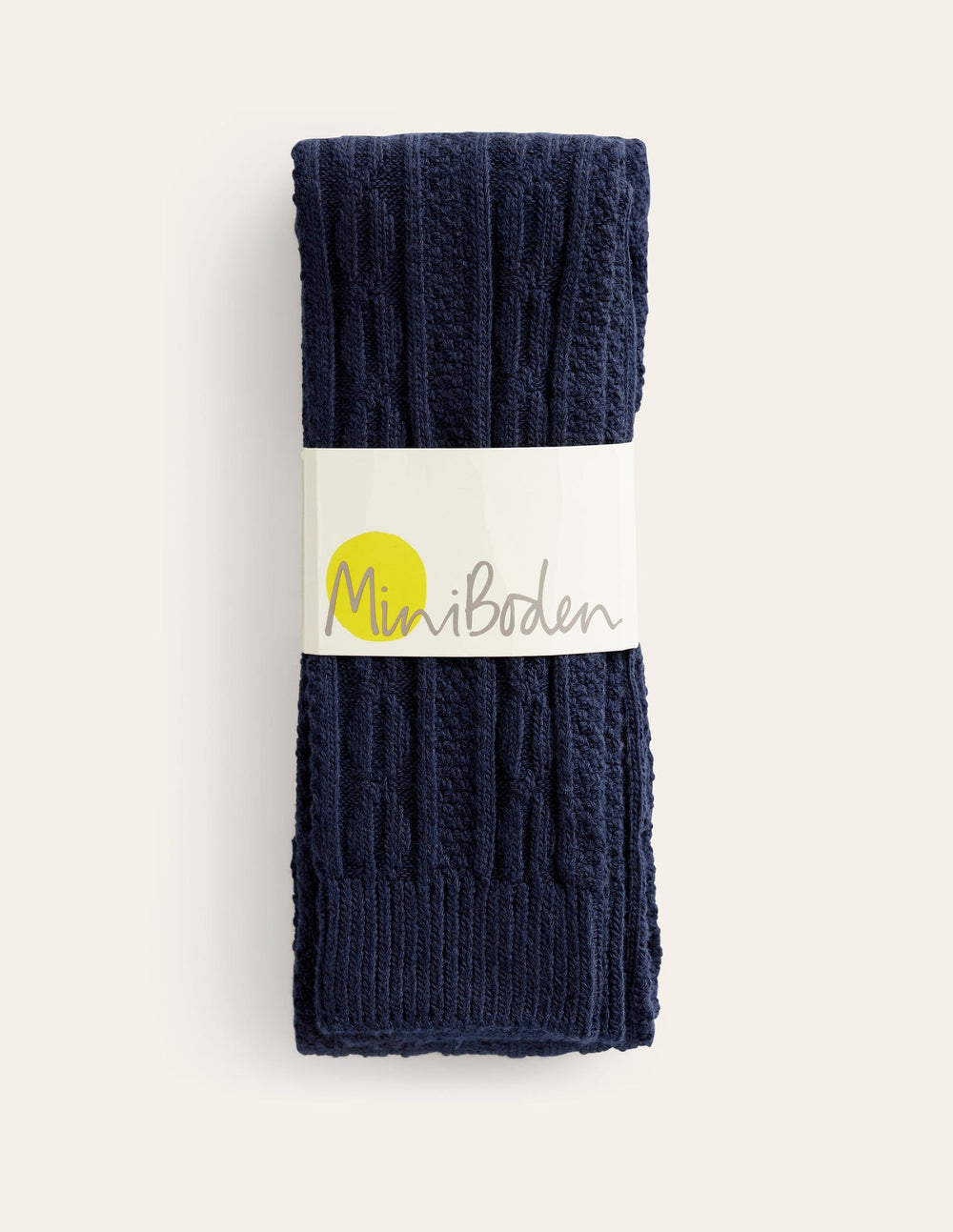 Boden Cable Footless Tights - College Navy