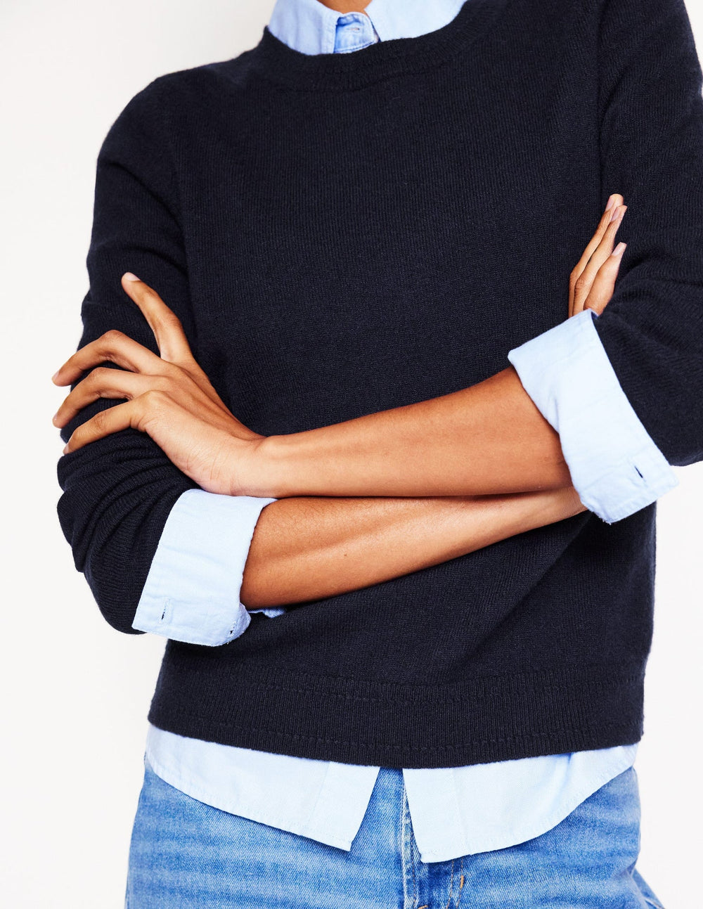 Boden Eva Cashmere V - Neck Sweater - Navy