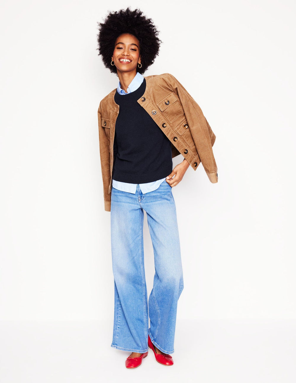 Boden Eva Cashmere V - Neck Sweater - Navy