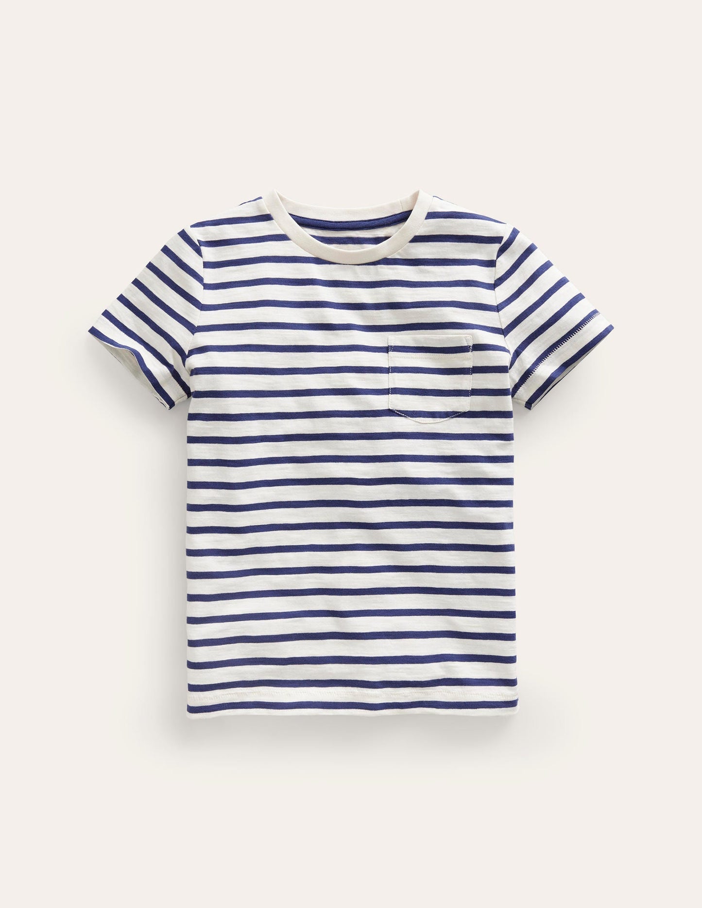 Boden Everyday Short Sleeve T-shirt - Ivory/College Navy