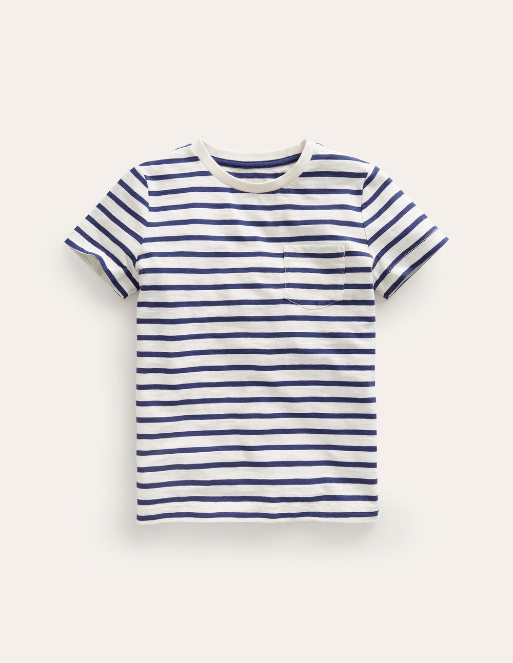 Boden Everyday Short Sleeve T-shirt - Ivory/College Navy