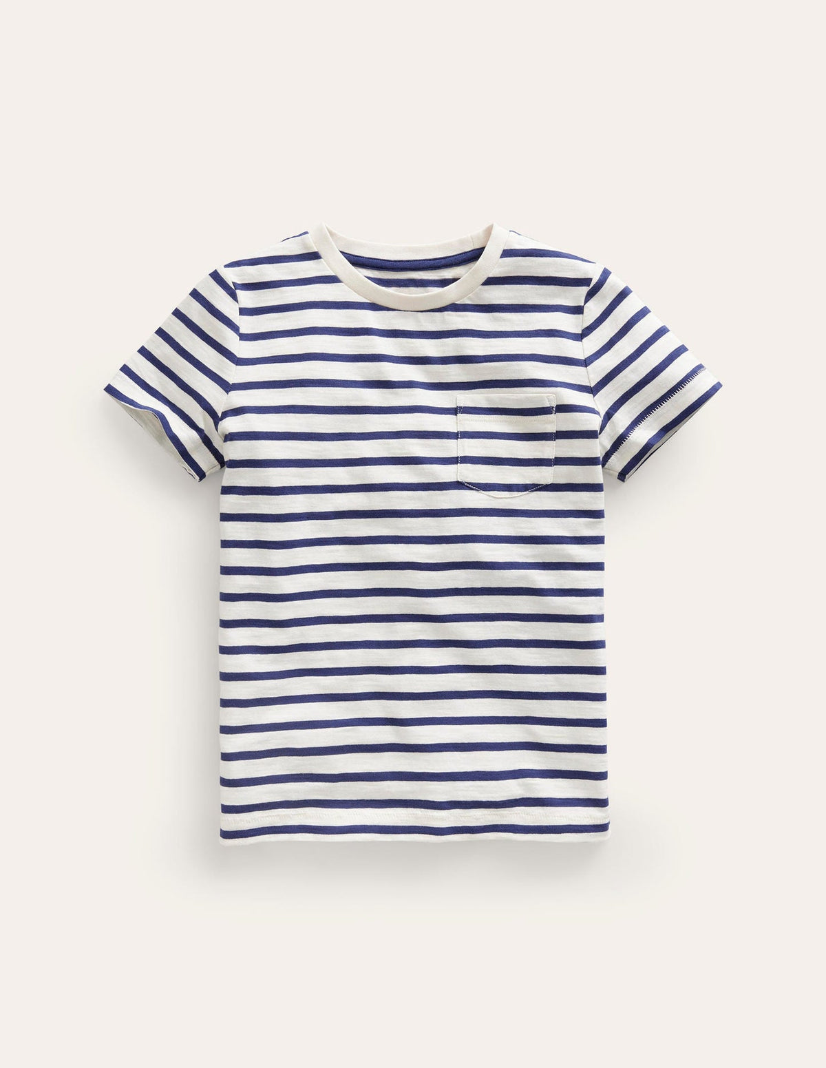 Boden Everyday Short Sleeve T-shirt - Ivory/College Navy