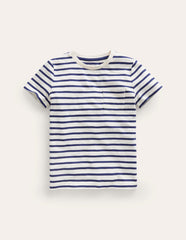 Boden Everyday Short Sleeve T-shirt - Ivory/College Navy