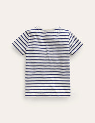 Boden Everyday Short Sleeve T-shirt - Ivory/College Navy