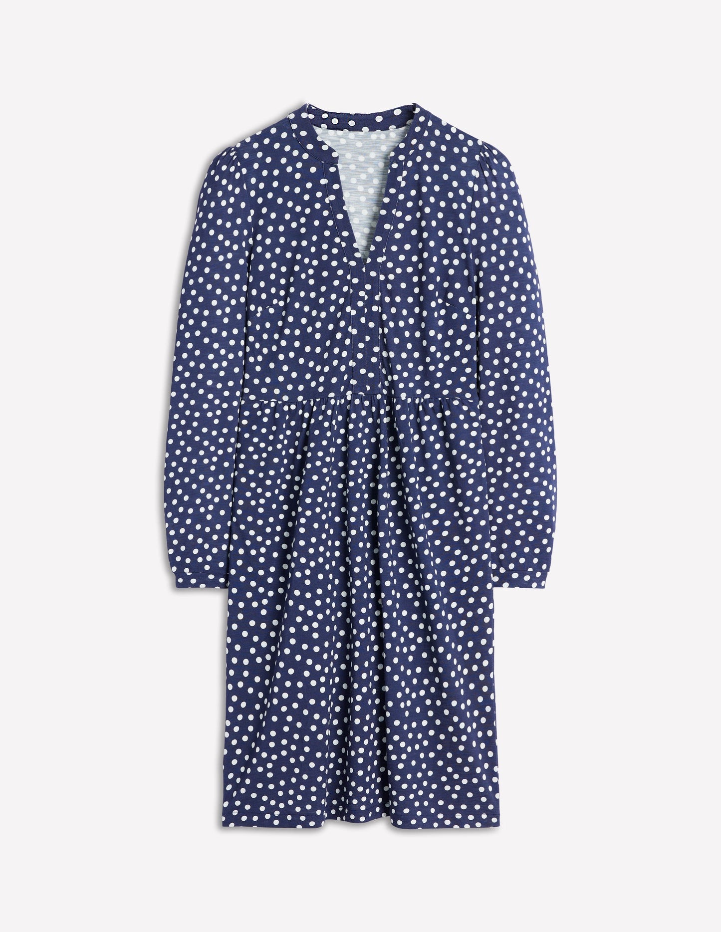 Boden Naomi Relaxed Jersey Dress - French Navy, Abstract Dot