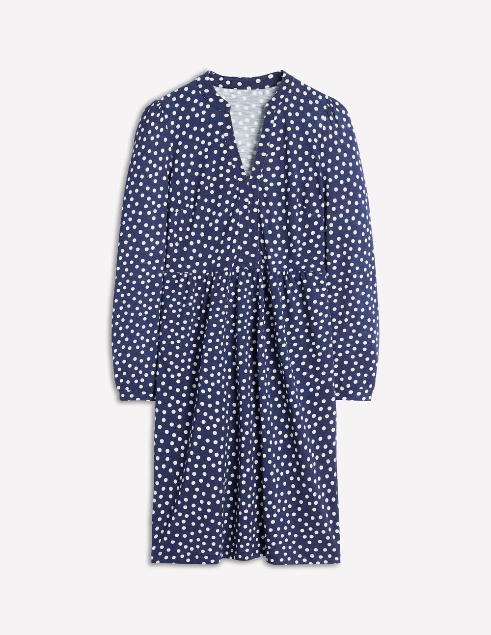Boden Naomi Relaxed Jersey Dress - French Navy, Abstract Dot