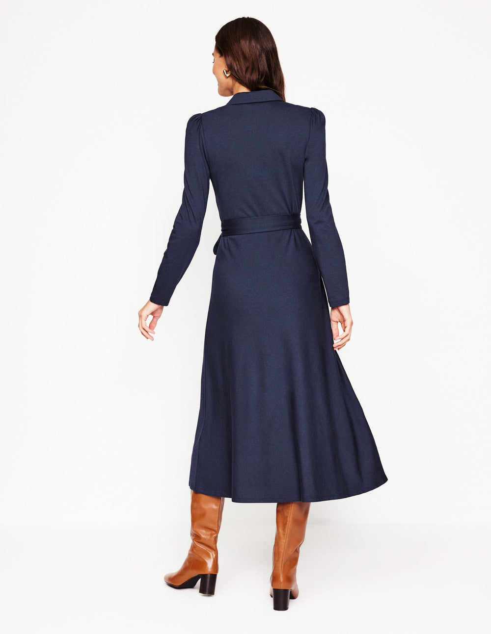 Boden Imogen Collared Jersey Dress - Navy