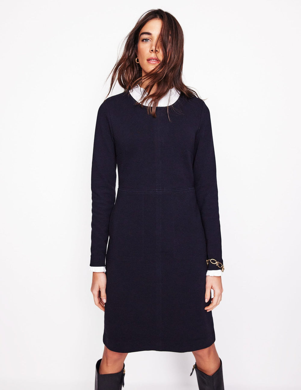 Boden Cornelia Ottoman Dress - Black
