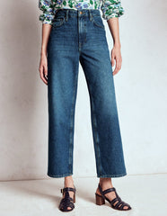 Boden High Rise Straight Crop Jeans - Mid Vintage