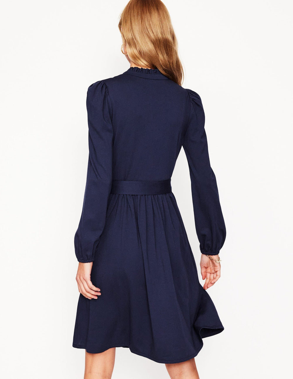 Boden Willow Frill Short Shirt Dress - Navy