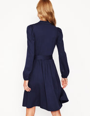 Boden Willow Frill Short Shirt Dress - Navy