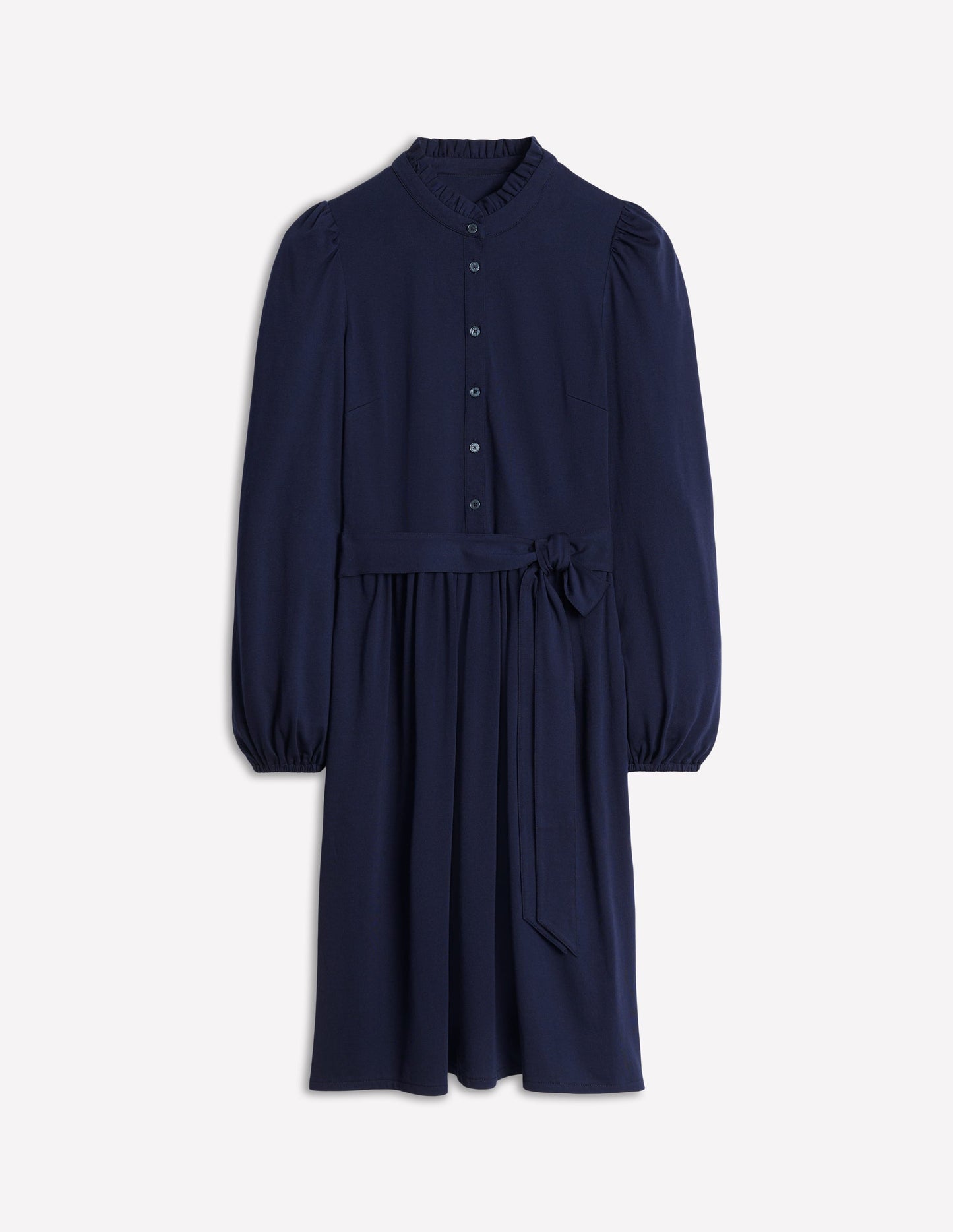 Boden Willow Frill Short Shirt Dress - Navy