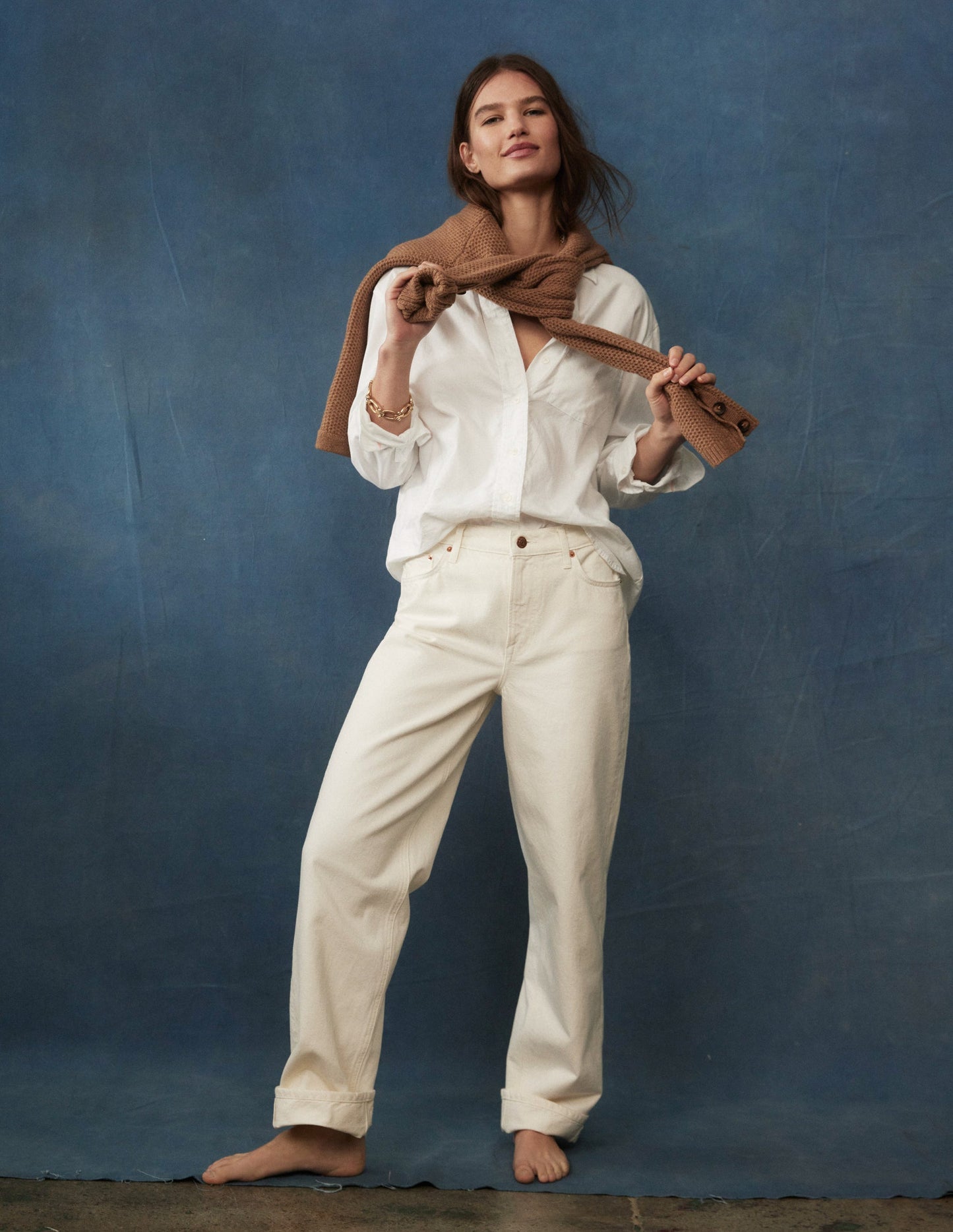 Boden Sadie Relaxed Cotton Shirt - White Oxford