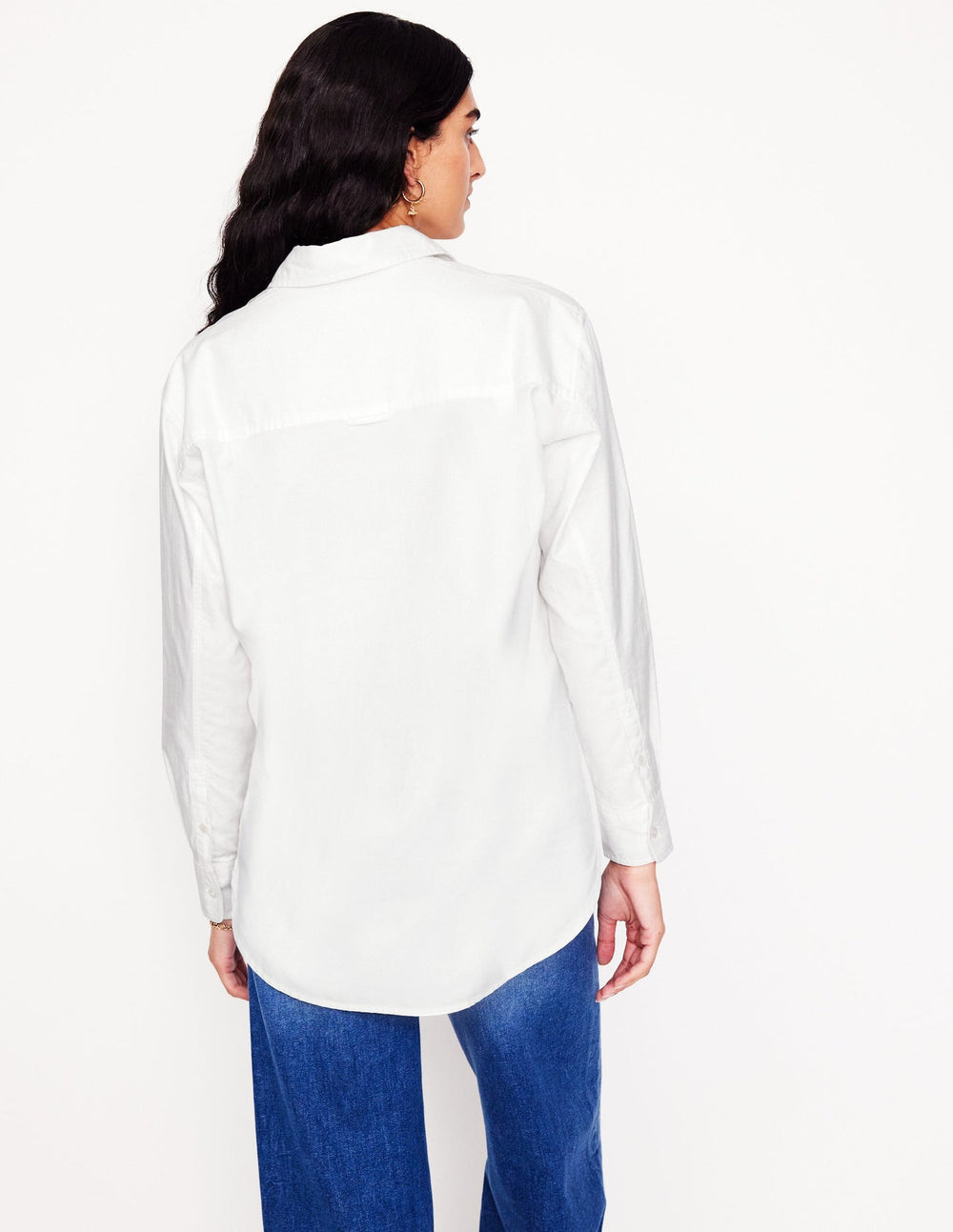 Boden Sadie Relaxed Cotton Shirt - White Oxford