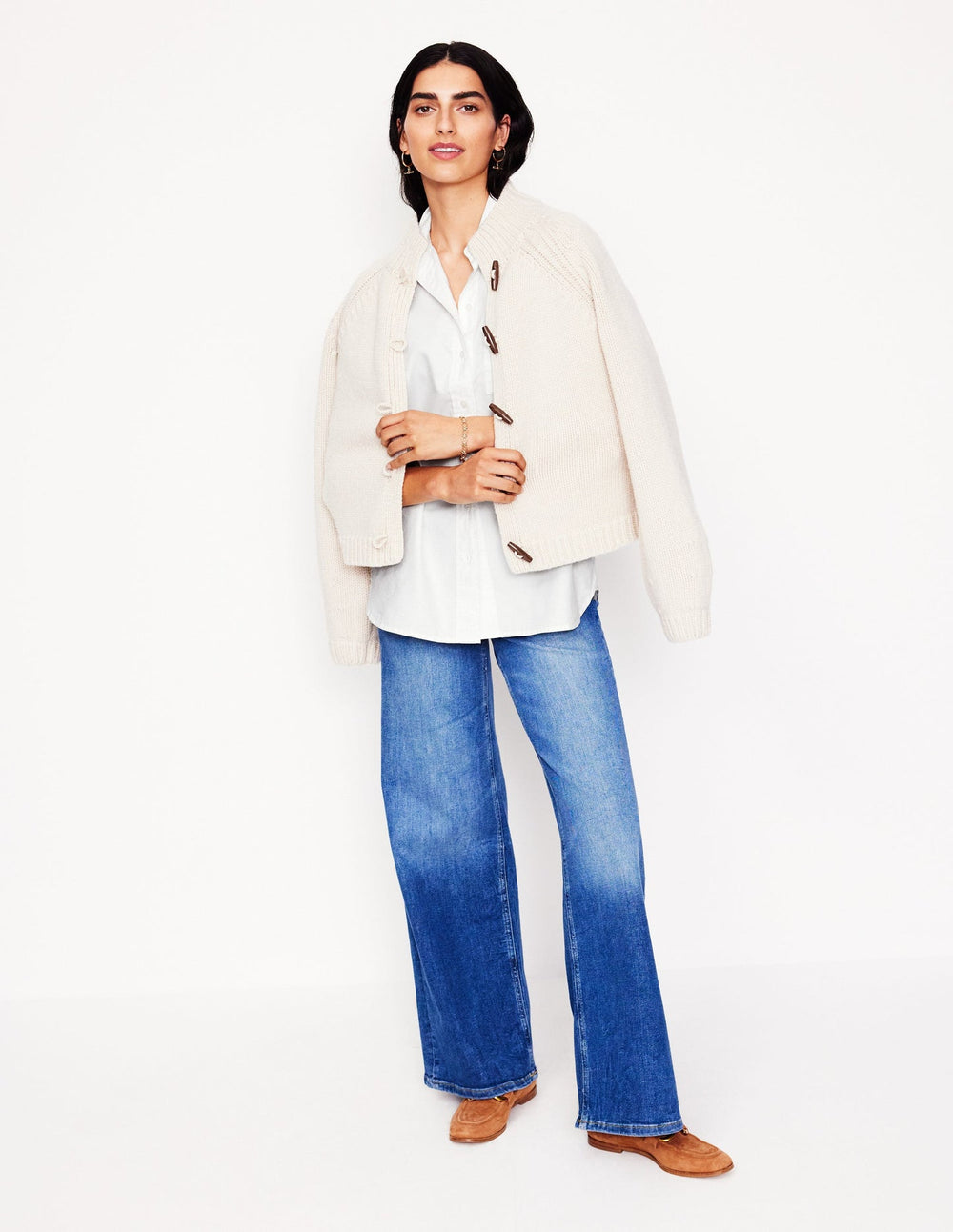 Boden Sadie Relaxed Cotton Shirt - White Oxford