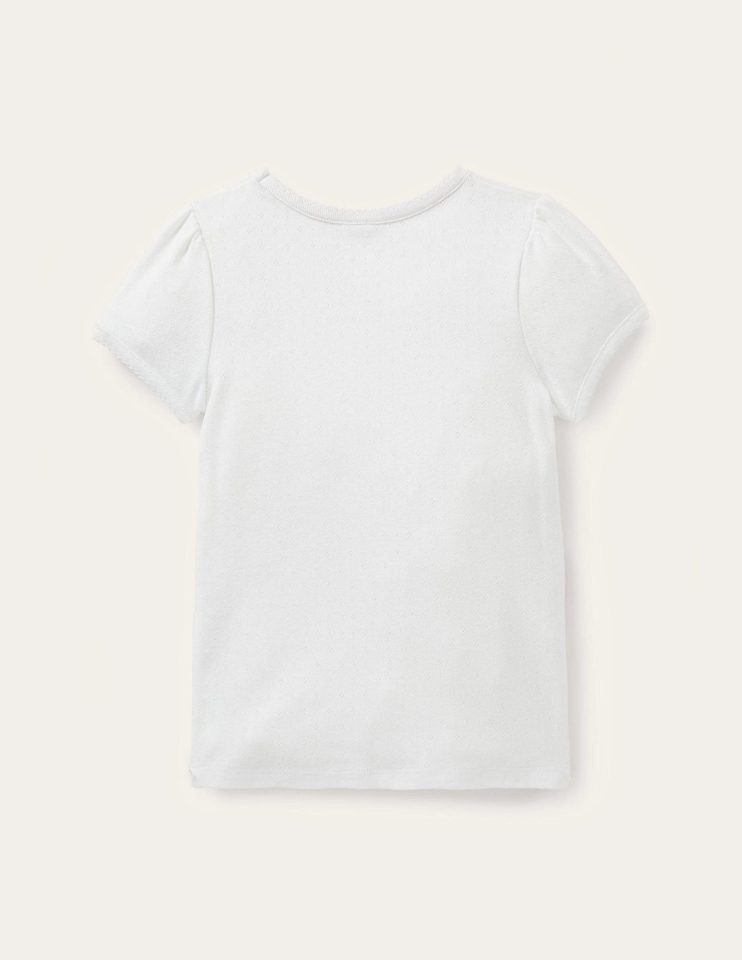 Boden Short Sleeve Pointelle Top - White