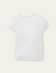 Boden Short Sleeve Pointelle Top - White