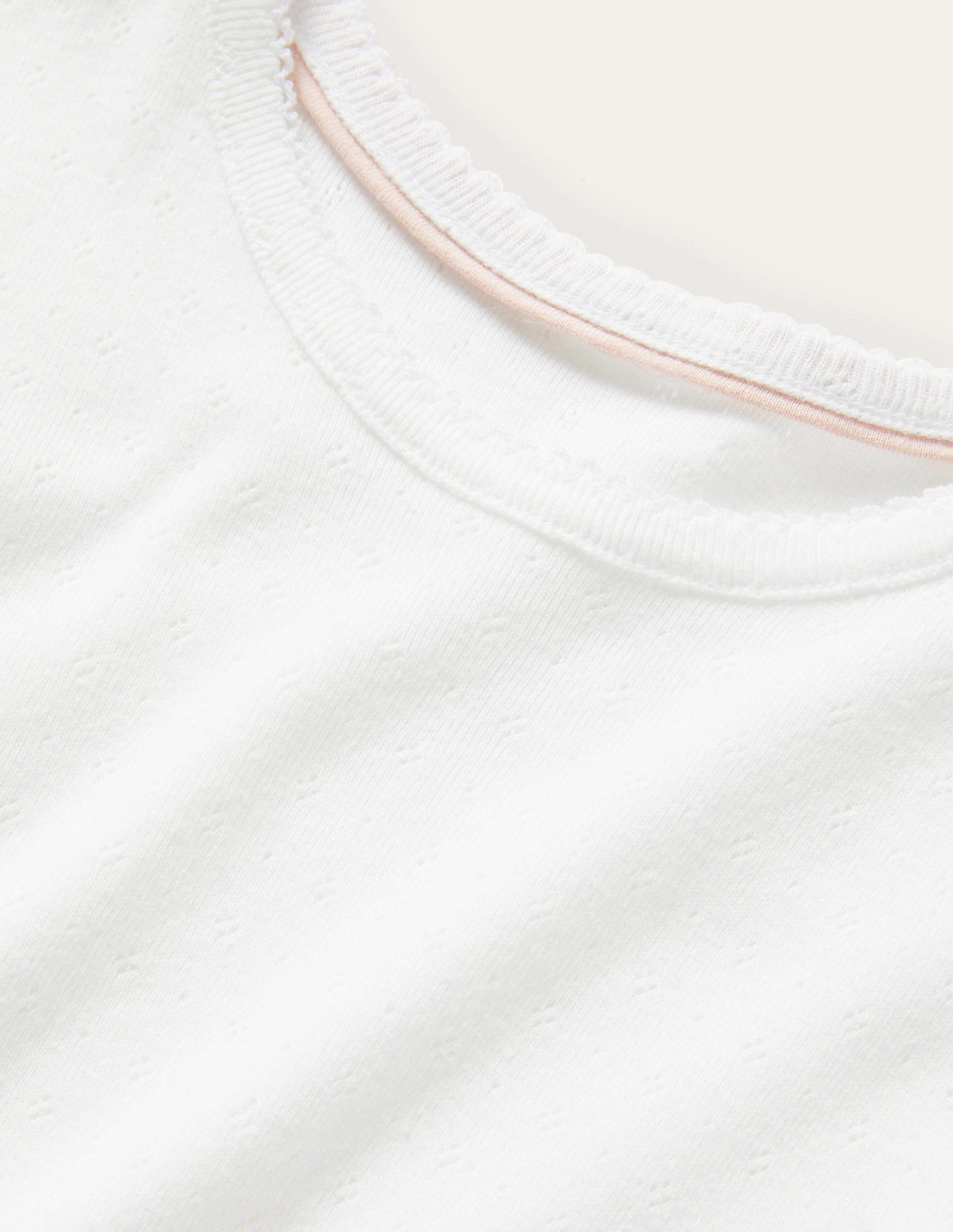 Boden Short Sleeve Pointelle Top - White