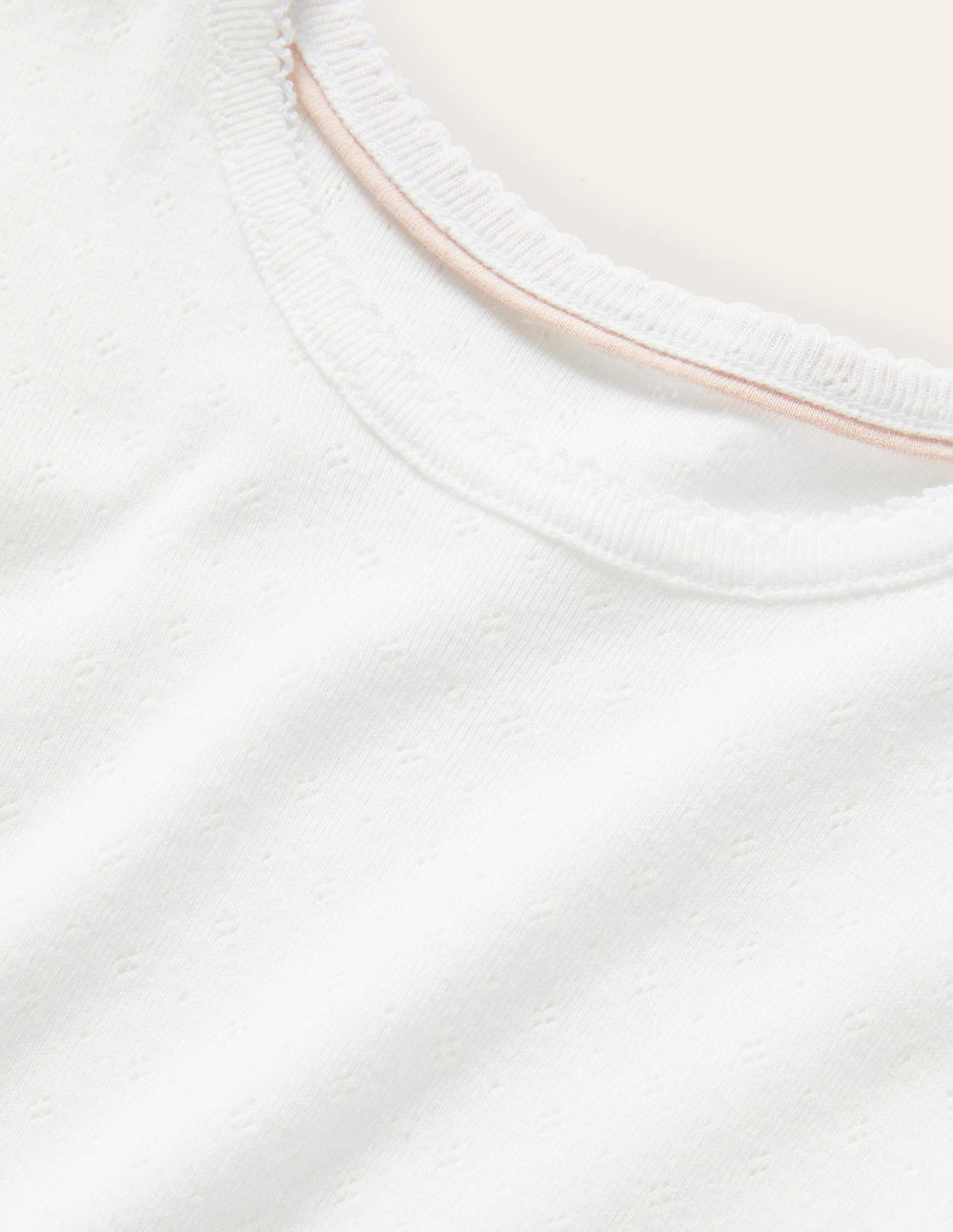 Boden Short Sleeve Pointelle Top - White