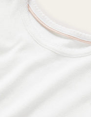 Boden Short Sleeve Pointelle Top - White